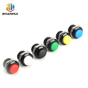 호환 6PCS R13-507 16mm 순간 푸시 버튼 스위치 - 산업 제어용 6A/125VAC 6색 자체 재설정 원형