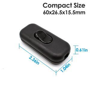 호환 AC 0-250V 6A 인라인 스위치 2선식 ON/OFF 테이블 데스크 램프 코드 케이블 로커 LED 조명 제어용