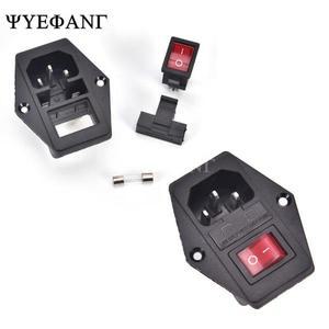 1PCS 10A 250V 수 전원 소켓 3 핀 IEC320 C14 입구 모듈 플러그 퓨즈 스위치