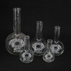 붕규산 유리 긴 목 평평한 바닥 플라스크 내열성, 50/100/150/250/500/1000/2000ml