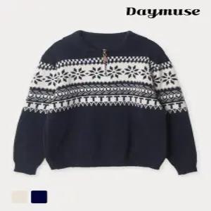 [모어오브](N) 하모니 노르딕 니트 아노락 스웨터 긴팔  탑