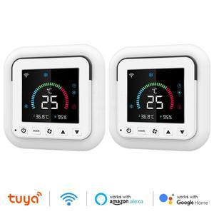 스마트 온도 조절기 Tuya WiFi AC 에어컨 IR 습도 적외선 USB 전원 LCD 제어 터치 스크린 Google 홈