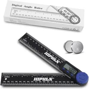 HIPULX 디지털 앵글 파인더 도구 LCD 디스플레이가 장착된 7인치 프로젝터 0-360 목공용 듀얼 배터리가