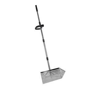 탈부착 가능한 카본강 모래 선별기, 조개 모으기 및 보물찾기용 스쿱 포함, 휴대용 해변용 금속 도구