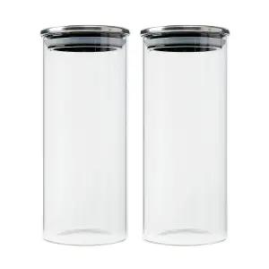 리크플 파스타병 잡곡통 2p 밀폐용기 내열유리 잼밀폐병 과일청 잼병 밀폐 유리공 원형 보관 진공캐니스터