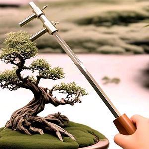 16.7인치 스테인레스 스틸 분재 가지 벤더 - 원예용 나무 손잡이가 있는 조절 가능한 스타일링 도구