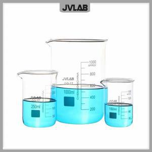 유리 비이커 25ml - 1000ml 붕규산 측정 컵 졸업 및 주둥이 화학 실험실 유리가있는 저형