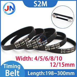 S2M 타이밍 벨트 고무 폭 4 5 6 8 10 12 15mm 폐쇄형 루프 전송 둘레 168 184 200 206 220 226mm