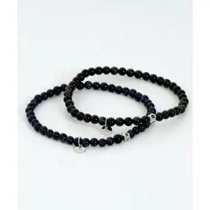 매장정품 MINI FOCUS 남성 패션 흑요석 4mm 원석 팔찌 MFJBM25