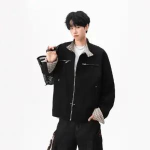 슬램덩크 남성용 빈티지 가을 바람막이 점퍼 체크 재킷 남녀 차이나 커플 코트 HO3