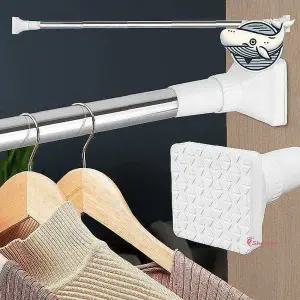 못없이 설치하는 공간절약 커튼봉 간편한 압축형fgh609