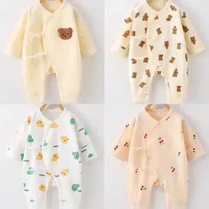 아동 배냇저고리 긴팔 우주복 오리 체리 베어