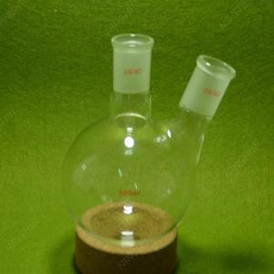 둥근 바닥 플라스크, 2넥, 24/40, 두 머플러 실험실