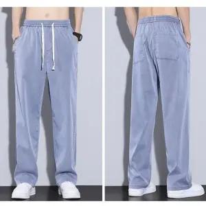 EAMT 하계 캐주얼 팬츠 남성용 면 아이스 쿨링 통기성팬츠 와이드 YJ5