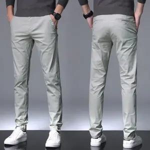 EAMT 팬츠 남성용 미디 면 스포츠 캐주얼팬츠 슬림 스판 스트레이트 움 YJ5