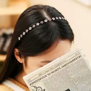 큐빅 꽃 얇은 헤어밴드 플라워 패션 머리띠 실리콘 쿨헤어 운동 반다나 땀밴드 흘림방지 기능성