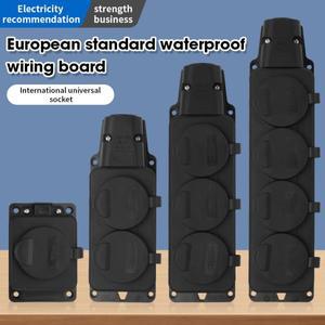 IP54 16A 유럽 방수 산업 전원 소켓 1/2/3/4 방법 3500W 레인 커버 소켓이있는 야외 콘센트