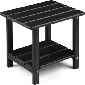 아폴리미 아디론댁 야외 사이드 테이블 2단 튼튼한 파티오 엔드 16.5인치 수영장 현관용 솔리드
