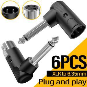 6.35mm 암컷에서 XLR 3핀 수컷 오디오 플러그 변환 어댑터 커넥터 헤드폰 마이크 파워 앰프 기타 스피커용