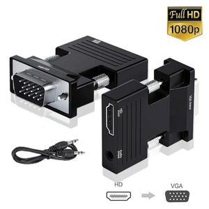 LEDMI 호환 여성용 VGA 남성용 변환기 어댑터 LED TO VGA(PS4 모니터 프로젝터 노트북 컴퓨터용 3.5mm 오디