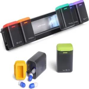 코비우우 주간 알약 정리함 마그네틱 탈착식 상자 7일 1일 1회 대형 여행용 케이스 일주일에 한 번 매일 약