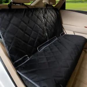 반려견용 ZQ 벤치 카시트 커버 반려동물용 방수 뒷좌석 보호대 일반 자동차 및 SUV용 장착 블랙