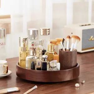 원목 정리함 메이크업 회전 수납