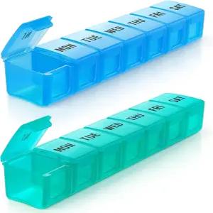 버그 헐 주간 알약 정리함 대용량 2팩 초대형 여행용 박스 7일 케이스 비타민 보충제 및 약물용 약