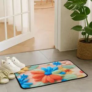 북유럽풍 플라워 발매트 욕실 주방 현관 입구 매트 부드러운 화장실 푹신한 쿠션판 욕실판