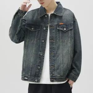 EAMT 남자 청자켓 깊이 재고 2절 기본 빈티지 레트로 옐로우 재킷 빅사이즈 커플 공용 데님 코트 YJ1