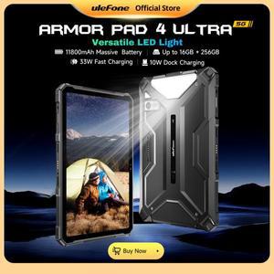 5G 견고한 태블릿 Ulefone Armor Pad 4 Ultra IP68/IP69K LED 조명 11800mAh 배터리, 고속 충전 16GB+256GB