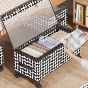 정리 장난감 수납함 이동식 옷 뚜껑형