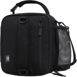 MIER 확장 가능한 도시락 보온 남성용 여행용 휴대용 가방 어깨끈과 물병 홀더 블랙