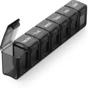 수쿠오스 초대형 주간 알약 정리함 개봉하기 쉬운 7일용 일일 상자 비타민 생선 기름 또는 보충제를 위한