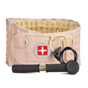 감압 허리 벨트 - 남성과 여성을 위한 요추 지지 견인 장치가 크기에 맞는 29-49인치 베이지