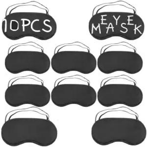 10 PCS 눈가리개 커버 수면 마스크 그늘막 - 팀 빌딩 게임 파티 밤에 조절 가능한 스트랩(블랙)으로