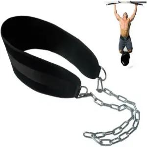 체인 더블 D링 역도 백 서포트 스트랩이 있는 헤메라핏 풀업 벨트 가중 딥 홈 체육관 장비 허리