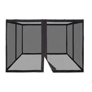 야외 정자 모기장 파고라 4문 테라스 흰색 간편 단문