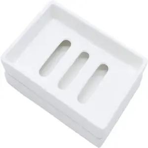 세라믹 비누 접시 바 홀더 이중 레이어 트레이 배수 작업 로페케아