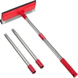 가정 및 자동차 청소용 15.9인치 창문 스퀴지 긴 스테인리스 스틸 손잡이가 있는 청소기 2대 1 주유소용