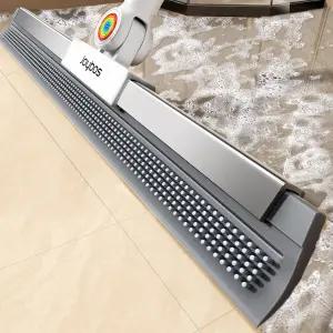 콘크리트 바닥용 스퀴지 180 회전 헤드와 63인치 긴 손잡이가 있는 에폭시 차고 빗자루 애완동물 털 제거