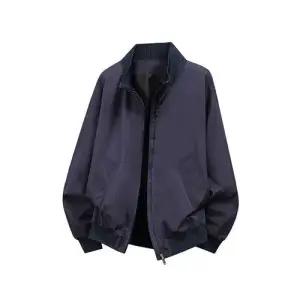 록쉬블몰 가을 캐주얼 남성용 반카라 상의 남녀 점퍼 솔리드 바람막이 코트 HO3