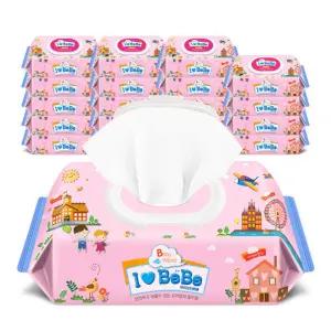 아이러브베베아기물티슈 핑크100매캡형X20팩