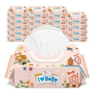 아이러브베베 피치 100매 20팩 캡형 엠보 아기물티슈