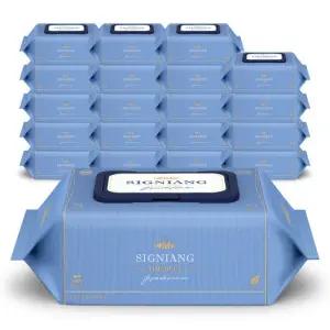 생분해 레이온100% 75g시그니앙 더블루 77매 20팩 캡형 엠보 아기물티슈