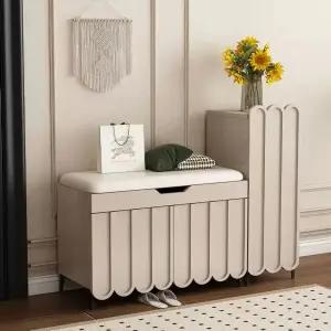 벤치 수납장 현관 거실 벤치형 의자 수납형 60cm 스툴 다용도 화이트