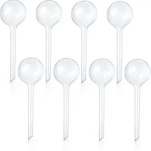 Pynqdfu 8개 투명 식물 급수구 플라스틱 자가 전구 볼 실내 실외용 정원 장치 소형