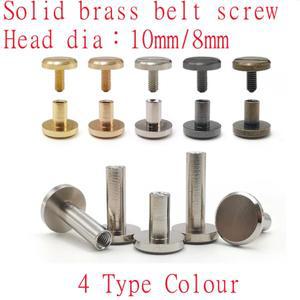 10 세트 헤드 8mm/10mm 솔리드 브래스 바인딩 시카고 나사 벨트 스크류 스터드  앨범 용 리벳 가죽 공예