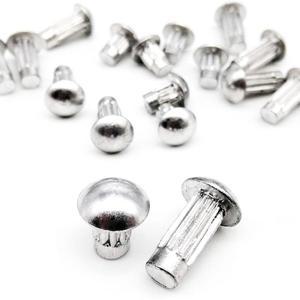 100피스 M2 M2.5 M3 M4 GB827 알루미늄 단추 둥근 머리 널링 생크 솔리드 리벳 라벨 이름 플레이트 직경 2m