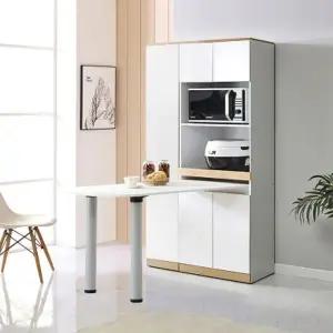 쿠벤 주방 식탁 렌지대+틈새장 세트 도어형